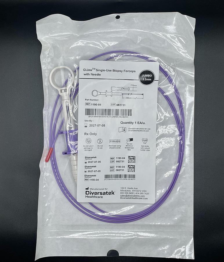 DIVERSATEK HEALTHCARE 1190-04 GIJaw Single-Use Biopsy Forceps with Needle