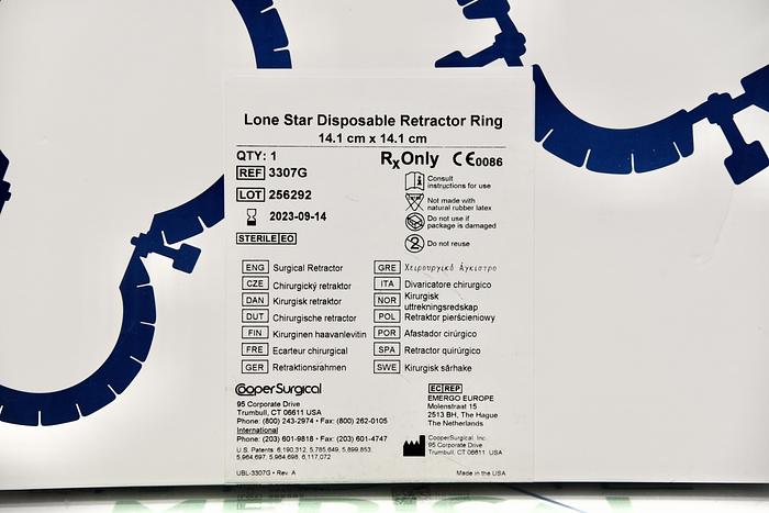 COOPER SURGICAL 3307G LONE STAR RETRACTOR RINGS SYSTEM 14.1CM X 14.1CM