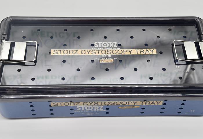 Used KARL STORZ-ENDOSKOPE CYSTOSCOPY INSTRUMENT SET WITH STERILIZATION TRAY 39312C