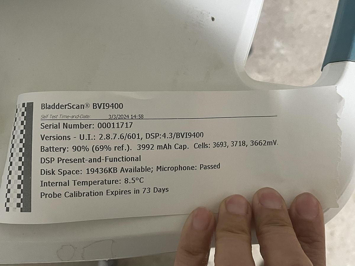 Used Verathon BVI9400 Portable 3D Ultrasound Bladder Scanner with Probe and Battery Charger 