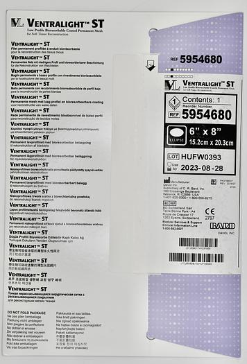 BARD 5954680 VENTRALIGHT ST MESH: 4" X 6" ELLIPSE