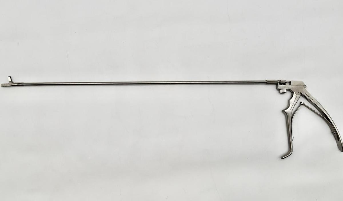 Used Jarit 475-234 Yeoman Biopsy Forcep, Rotating Shaft, Improved Handle, Straight, 16-1/4" 