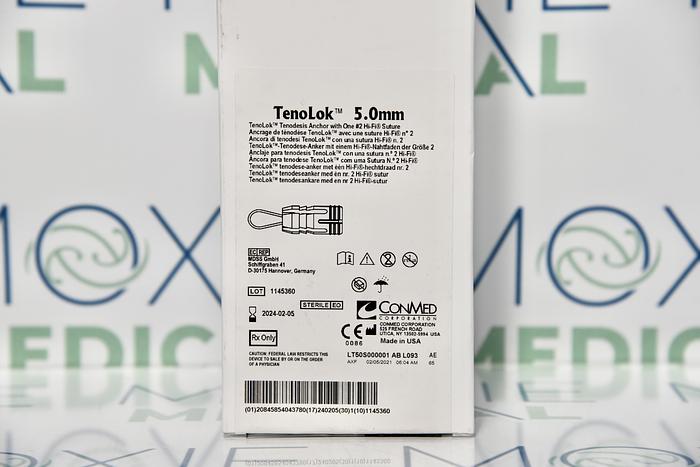 TENOLOK 5.0MM T50S TENODESIS ANCHOR WITH ONE #2 HI-FI SUTURE, IN-DATE, NEW