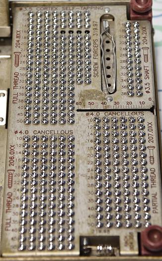 Used Synthes Small Fragment Instrument And Implant Set With Self-Tapping Screws LC-DCP 145.455