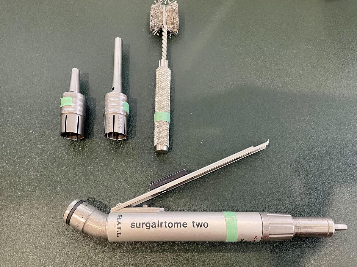 Used Hall Surgairtome 5058-01 High Speed Pneumatic Drill with Burr Guards & Hose