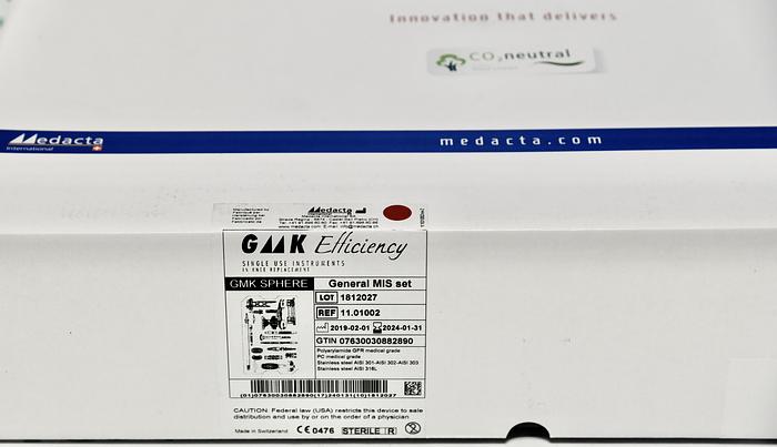MEDACTA 11.01002 GMK SPHERE GENERAL MIS SET, SINGLE USE INSTRUMENTS FOR KNEE REPLACEMENT, NEW