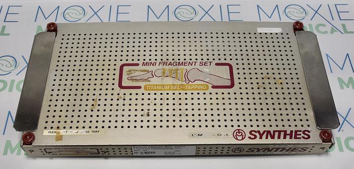 Used Synthes Mini Fragment Instrument and Titanium Implant Set, With Self-Tapping Screws 145.488