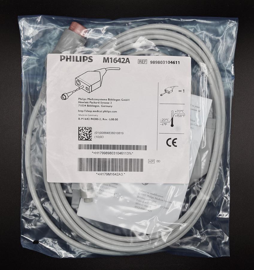 Philips M1642A Cardiac Output Cable, BRAND NEW