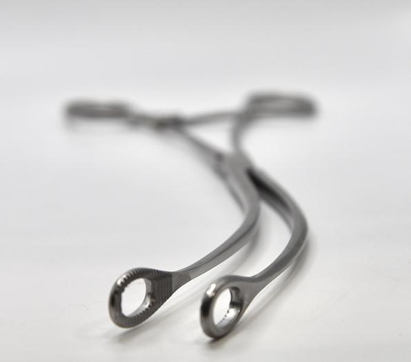 Used Pilling 84-1013 KAISER-PILLING Ring Forcep 3L Long jaw curved on side 12-1/8"