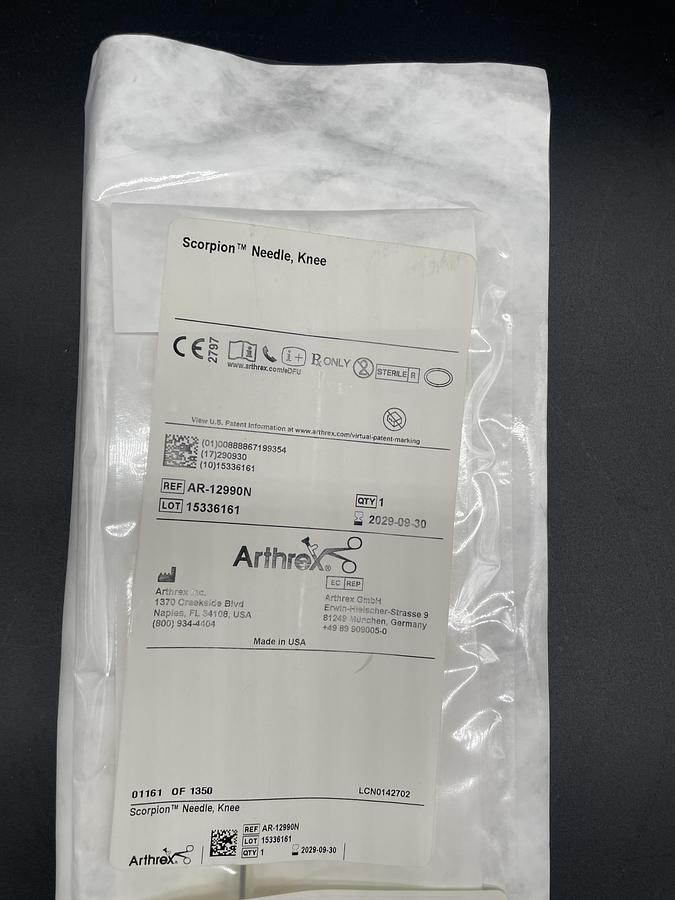 Arthrex AR-12990N Scorpion Needle, Knee