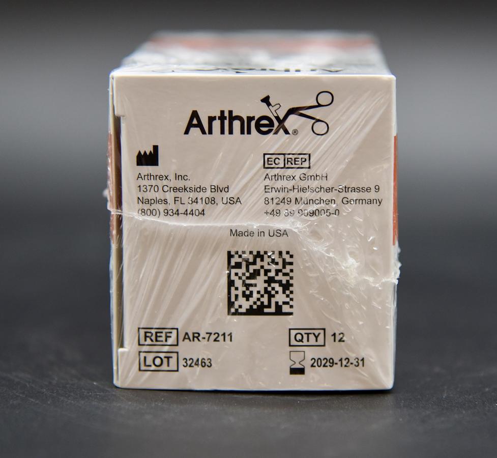 ARTHREX AR-7211 FiberWire #5 Blue Suture with Needle, 12/Per Box, In-Date