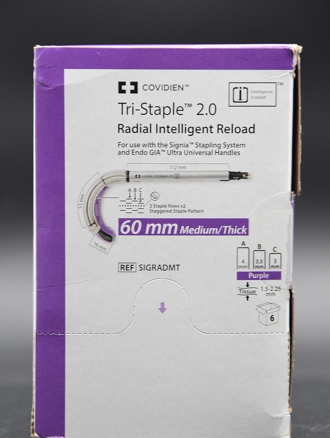 Covidien SIGRADMT Radial Intelligent Reload Medtronic Tri-Staple 2.0, Medium/Thick, Purple, In-Date, Box of 6