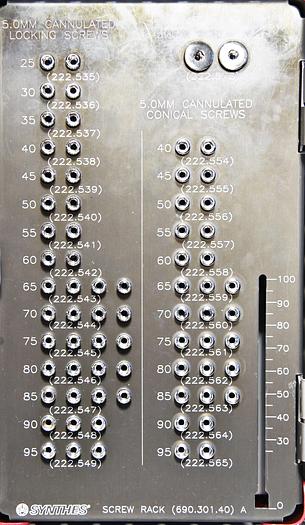 Used SYNTHES LOCKING PERIARTICULAR PLATING SYSTEM SCREWS AND INSTRUMENTS