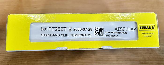 AESCULAP FT252T YASARGIL ANEURYSM CLIP STANDARD CLIP, TEMPORARY, EXP 05/2030