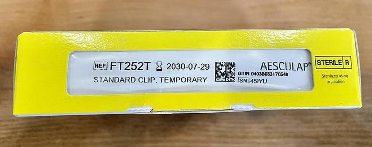 AESCULAP FT252T YASARGIL ANEURYSM CLIP STANDARD CLIP, TEMPORARY, EXP 05/2030