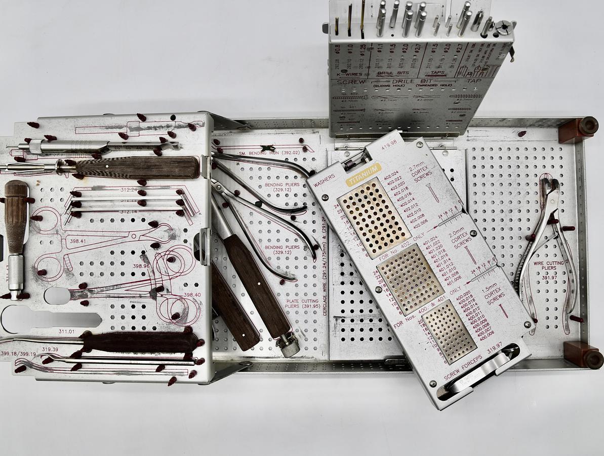 Used Synthes Surgical Mini Fragment Set, Titantium