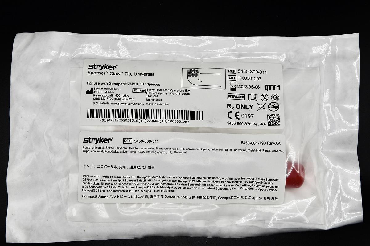 Stryker 5450-800-311 Sonopet Universal Spetzler Claw Tip, Universal