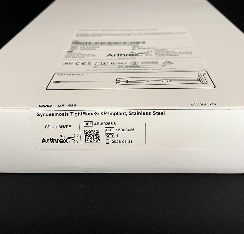 Arthrex AR-8925SS Syndesmosis TightRope XP Implant Stainless Steel