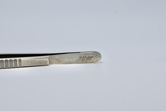 Used V Mueller CH5895 DeBakey Vascular Tissue Forceps, Delicate 1.5mm Jaw, 7.75"