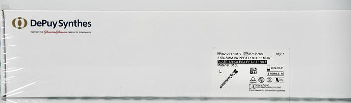 DEPUY SYNTHES 3.5/4.5MM VA PPFX PROX FEMUR PLATE/12 HOLES/LEFT/STERILE, MATERIAL 316L, REFERENCE 02.221.131S, LONG-DATED