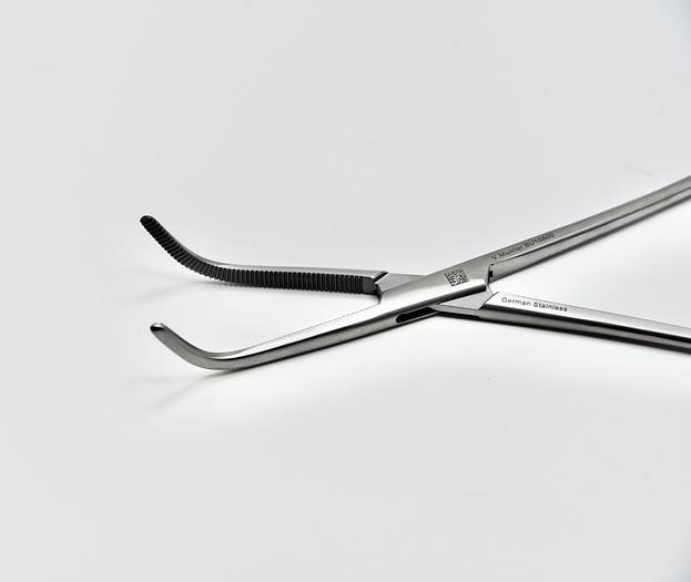 Used V. MULLER MIXTER GALL DUCT FORCEPS FULLY CURVED OVERALL LENGTH 6-1/4" (15.9CM)