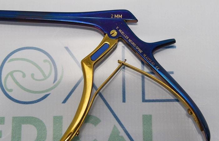Used V Mueller NL4273-82 Chroma Kerrison rongeurs 40° up-cutting with ejector 8”
