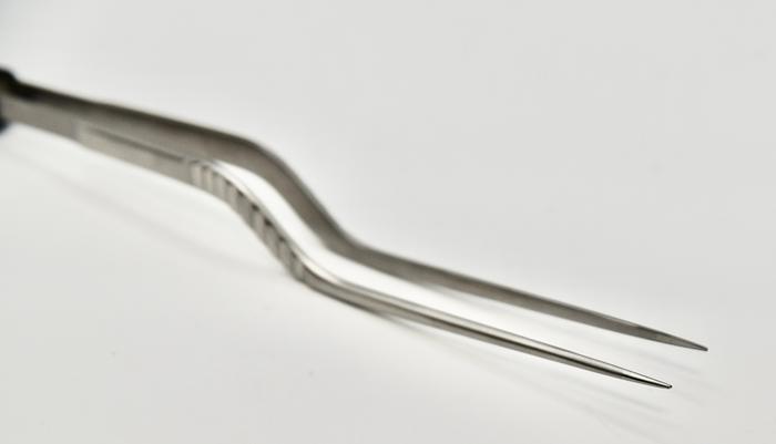 Used KIRWAN 20-1116AU71/8”(18.1cm) Yasargil Bayonet Non-stick Bipolar Forceps 1.0mm, 31/4"(8.3cm)