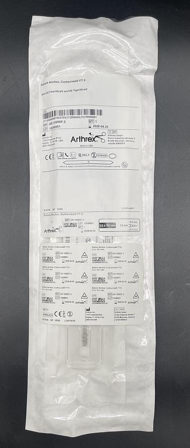 ARTHREX AR-1928SF-2 Suture Anchor Corkscrew FT II