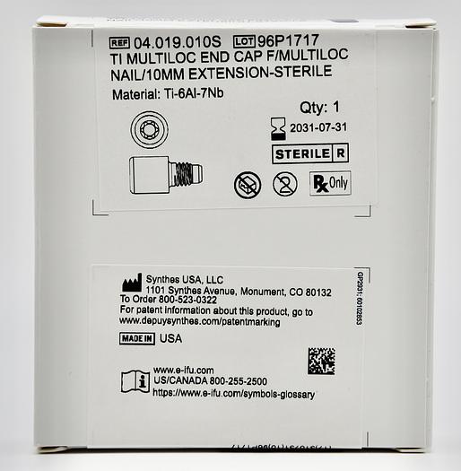 DEPUY SYNTHES 04.019.010S TI MULTILOC END CAP F/MULTILOC NAIL/10MM EXTENSION-STERILE, MATERIAL Ti-6AI-7Nb