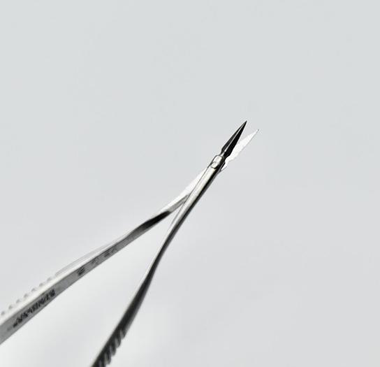 Used V. Mueller OP 5585 Capsulotomy Scissors Vannas 3-3/8" Length Stainless Steel