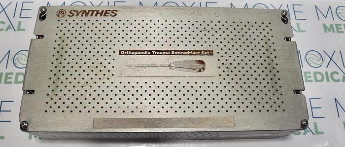 Used Synthes 105.434 Locking Small Fragment LCP Instrument and Implant Set, with Self-Tapping Screws