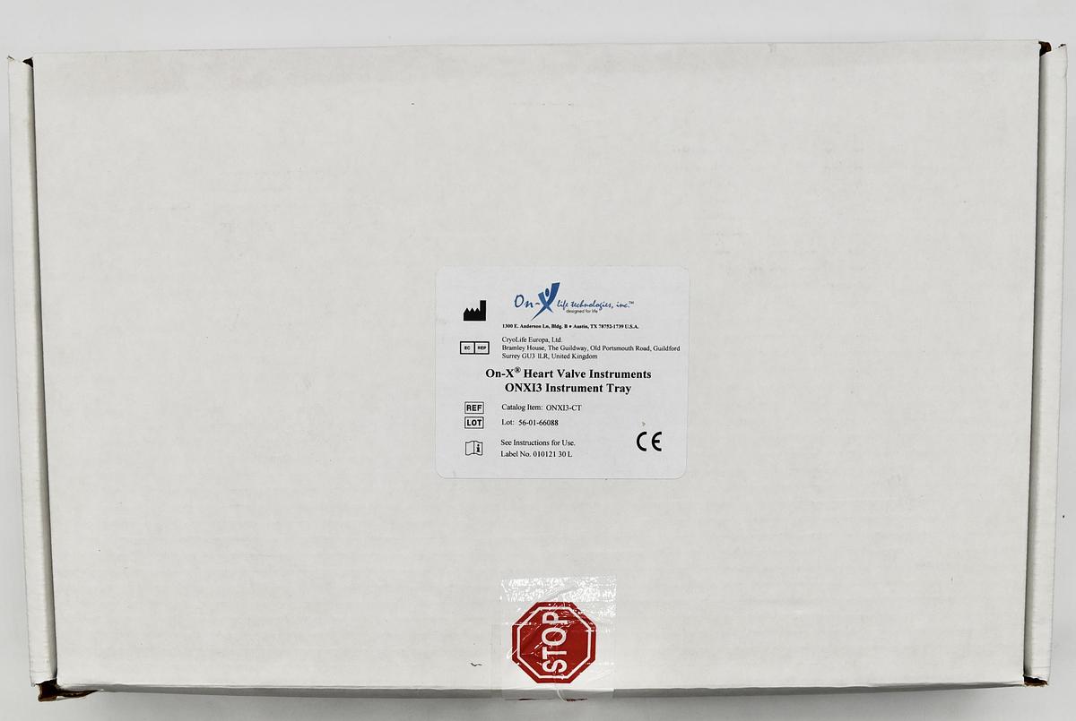 On-X Heart Valve Instruments ONX13 Instrument Tray, Reference ONX13-CT, Brand NEW
