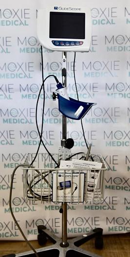 Used Verathon Glidescope 0570-0304 Cobalt AVL Monitor with Power Supply 0570-0307 Baton Camera and Cart