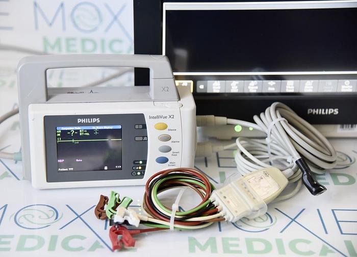 Used PHILIPS INTELLIVUE MX800 WITH INTELLIVUE X2 PATIENT MONITOR MODULE