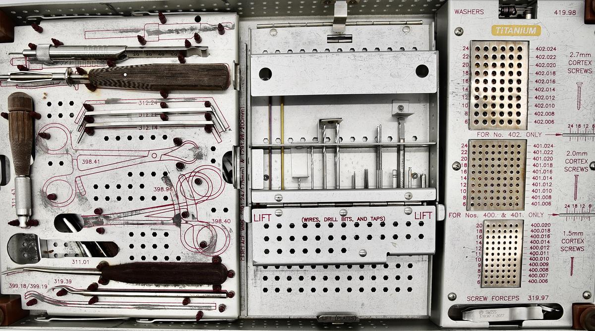 Used Synthes Surgical Mini Fragment Set, Titantium