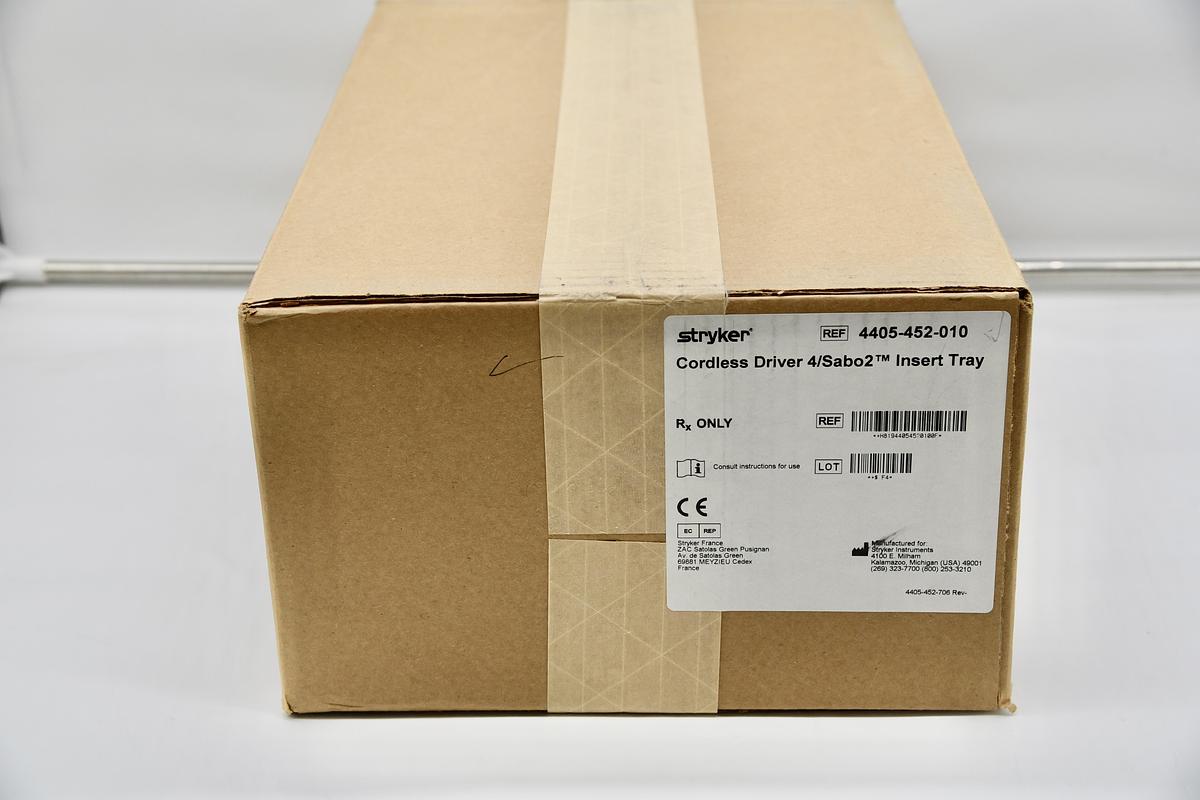 Stryker 4405-452-010 Cordless Driver 4/Sabo2 Insert Tray, Brand New 