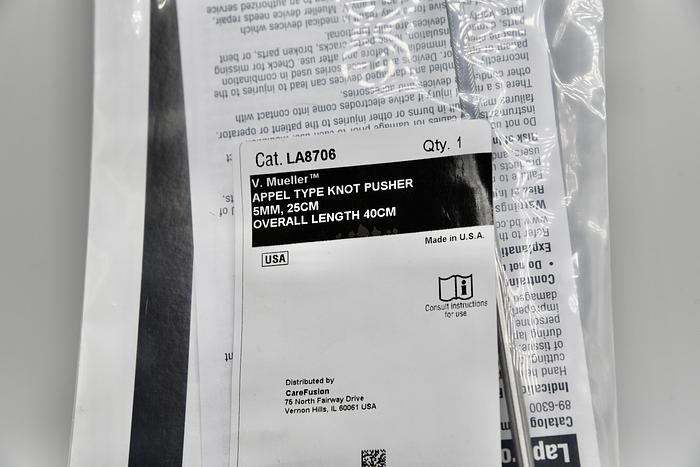 V. MUELLER APPEL TYPE KNOT PUSHER 5MM, 25CM OVERALL LENGTH 40CM, CAT. LA8706