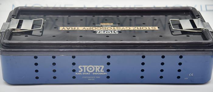 Used KARL STORZ-ENDOSKOPE CYSTOSCOPY INSTRUMENT SET WITH STERILIZATION TRAY 39312C