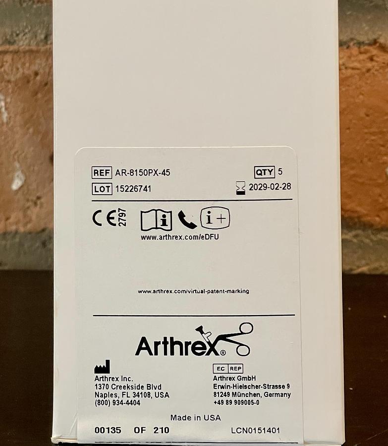 ARTHREX AR-8150PX-45 PowerPick Surgical Bur 45 Degree, In-Date