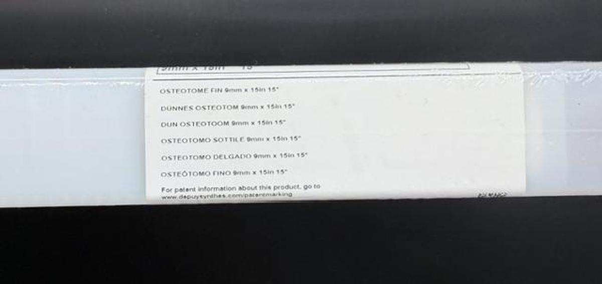 DEPUY (IRELAND) 6020-09-000 Thin Osteotome 9mm x 15in 15 Degrees