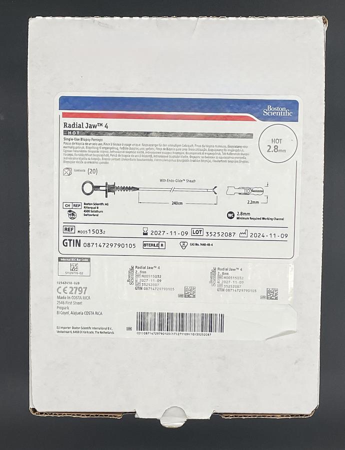 Boston Scientific M00515030 Radial Jaw 4 Single-Use Biopsy Forceps, 20 Units Per Box, In-Date