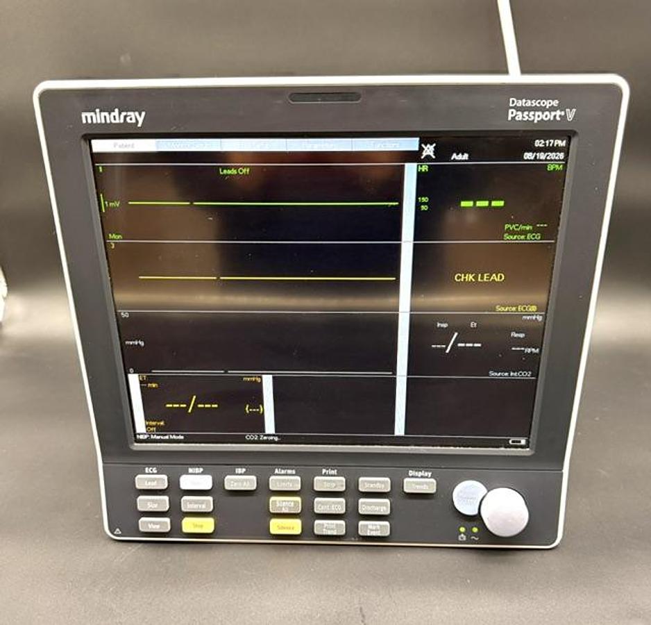 Used Mindray Datascope Passport V Patient Monitor with CO2 Sidestream, P/N 6100F-PA00195