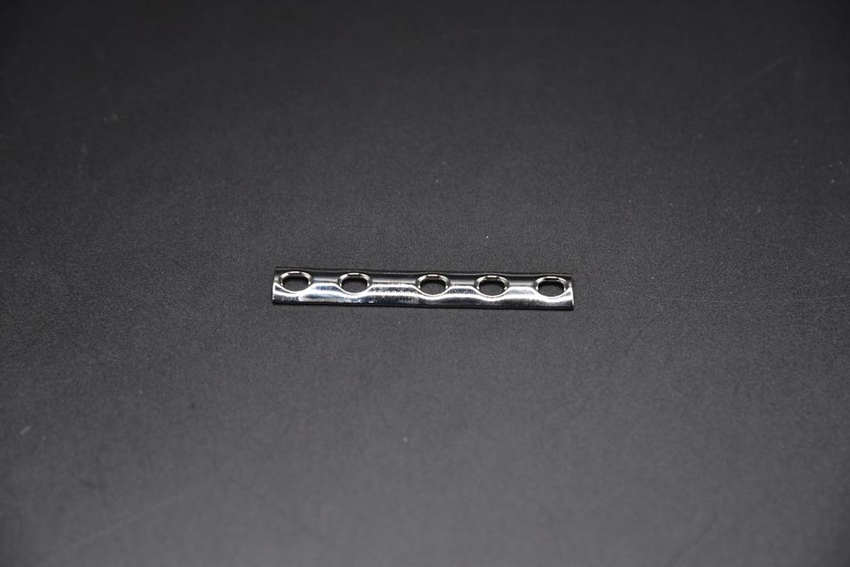 Used Synthes 241.35 ONE-THIRD TUBULAR PLATE WITH COLLAR 5 HOLES/61 mm