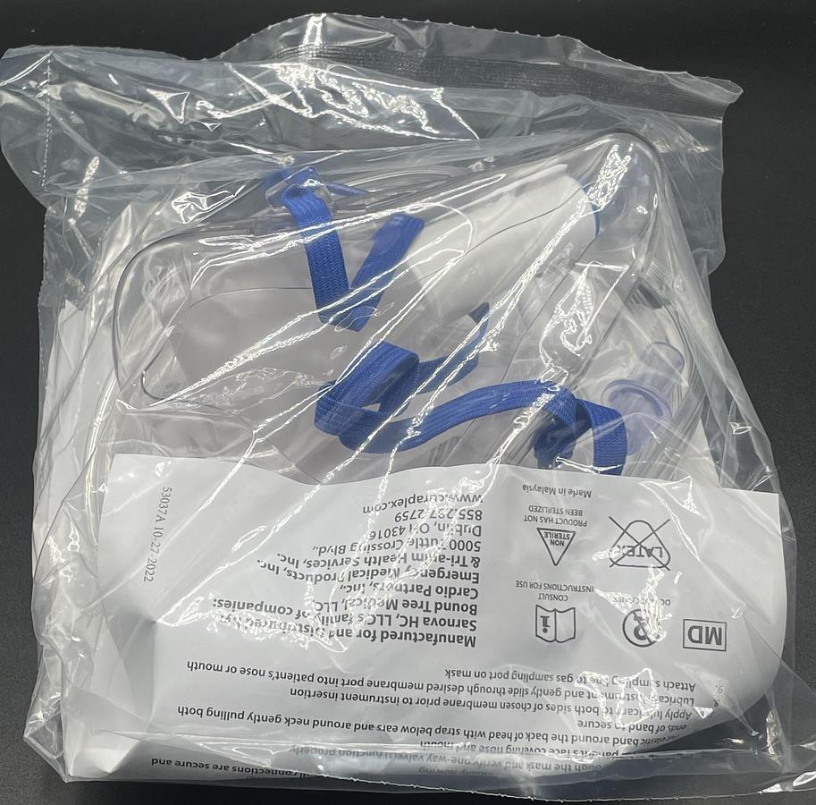 Curaplex 301-PrO2LT-0 Capnography Oxygen Mask Adult, 25 Units Per Order