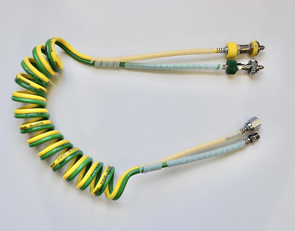Used MAXTEC LLC Dual Hose 10ft Air/Oxygen Ventilator Low Pressure Hose