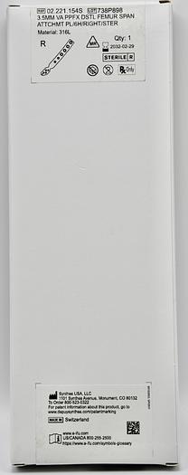 DEPUY SYNTHES 3.5MM VA PPFX DSTL FEMUR SPAN ATTCHMT PL/6H/RIGHT/STERILE, REFERENCE 02.221.154S, MATERIAL STAINLESS STEEL