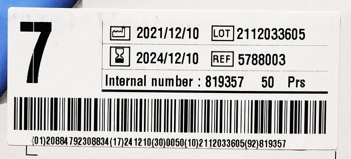 ANSELL 5788003 ENCORE LATEX ORTHO DERMASHIELD SURGICAL GLOVES, SIZE 7, STERILE, 50 PAIRS/BOX