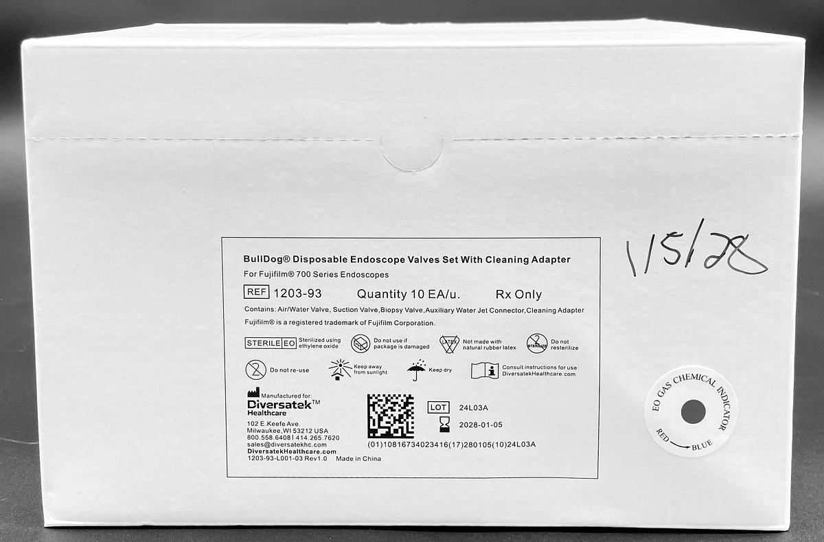 Diversatek Healthcare 1203-93 BullDog Disposable Endoscope Valves Set, 10/Per Box