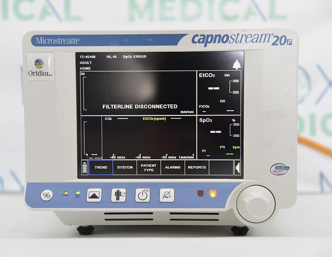 Used Oridion Microstream Capnostream 20P EtCO2 Capnography Monitor