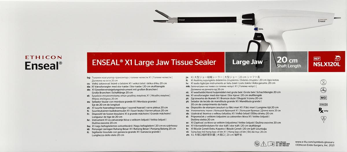 NSLX120L – Ethicon Enseal X1 Curved Tip Tissue Sealer Large Jaw 13.0mm X 20.0cm